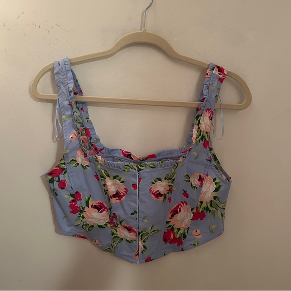 Stradivarius Bridgerton Floral Cropped Corset - Picture 2 of 8